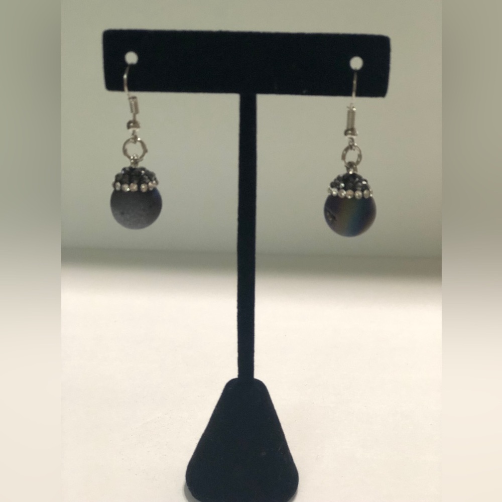 Black with little silver diamonds